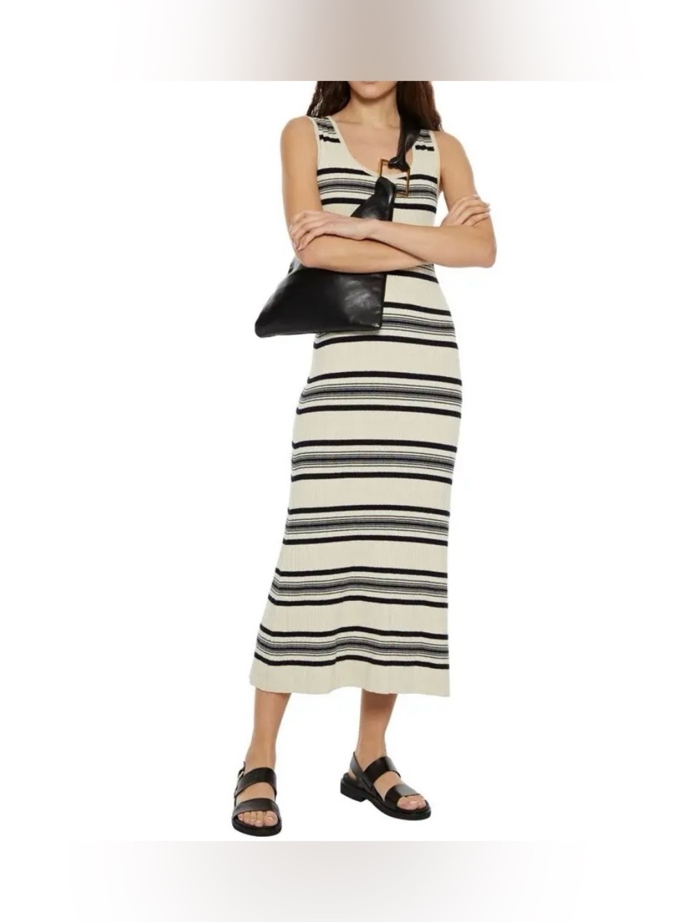 THEORY Ribbed-Knit Midi Dress, Size L‎